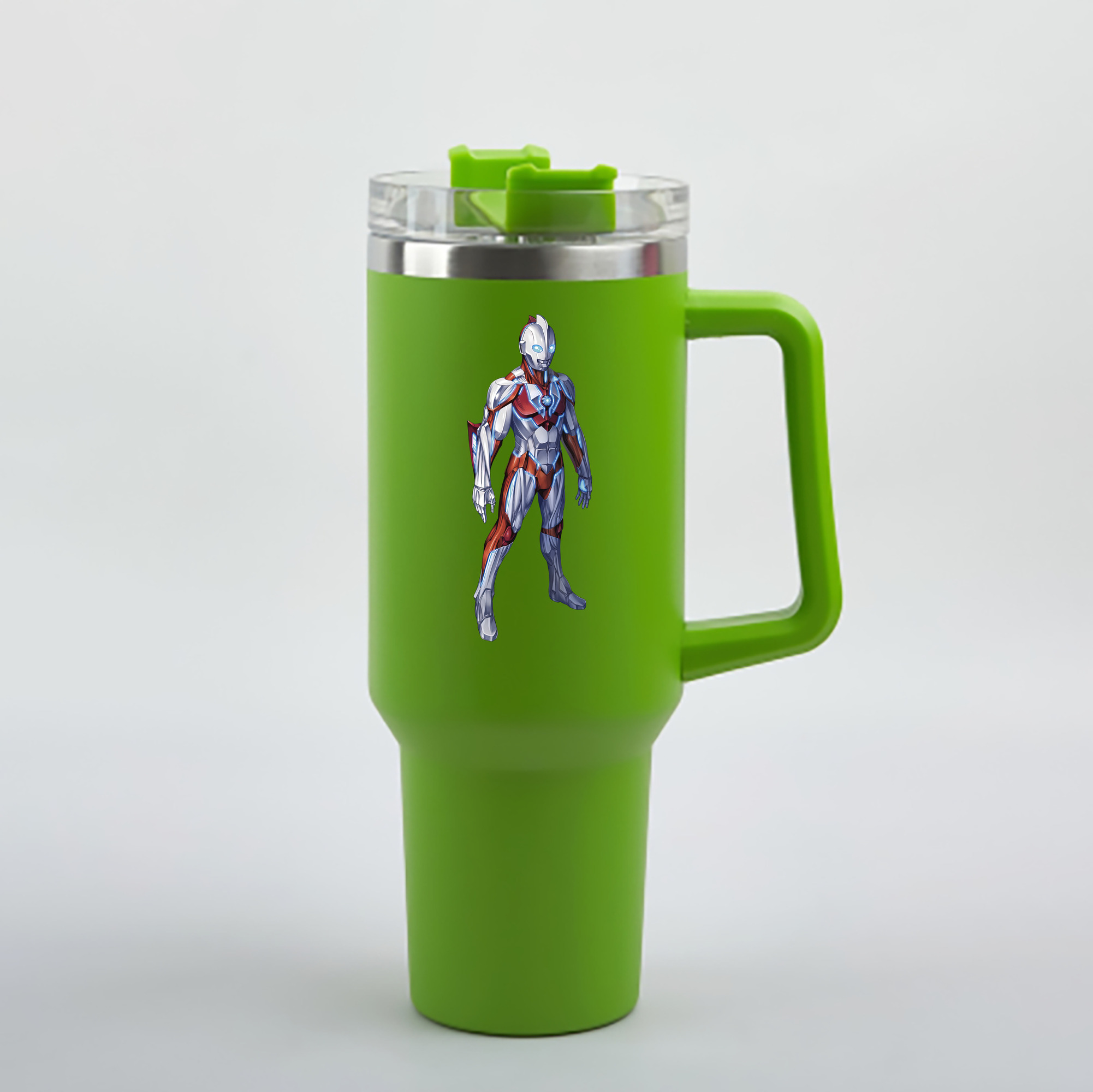 （画像用） ウルトラマン Ultraman 1200mL車用タンブラー - クリスタルステッカー（プラスチックストロー付き）